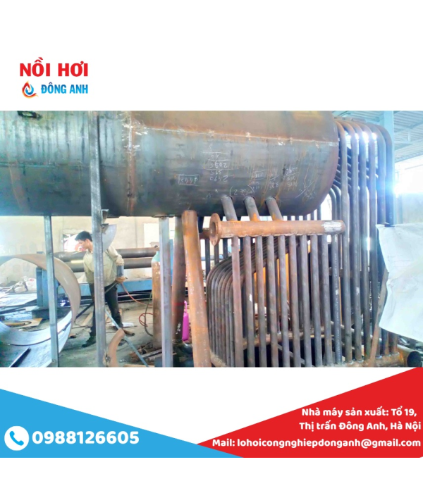 Nồi Hơi Đốt Than Củi 750kg/h Kiểu Nằm